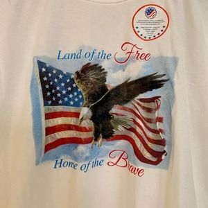 NWT Land of the Free Home of the Brave Cotton T Shirt